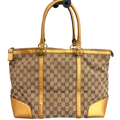 1215-04 GUCCI GG Canvas Lovely Heart Large Tote