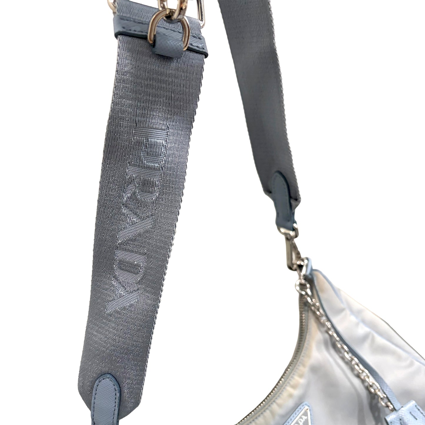 8862 PRADA Blue Nylon Reissue Crossbody MSRP $2,200