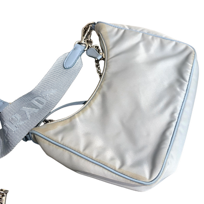 8862 PRADA Blue Nylon Reissue Crossbody MSRP $2,200