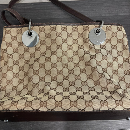 8871 GUCCI Brown Canvas Eclipse Tote