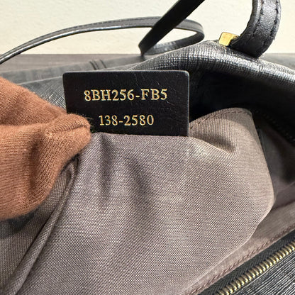 #9107 FENDI Charcoal Zuchinno Coated Canvas and Leather Roll Tote