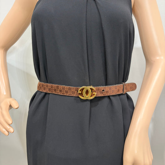 #3232 GUCCI GG Suede Brown Belt