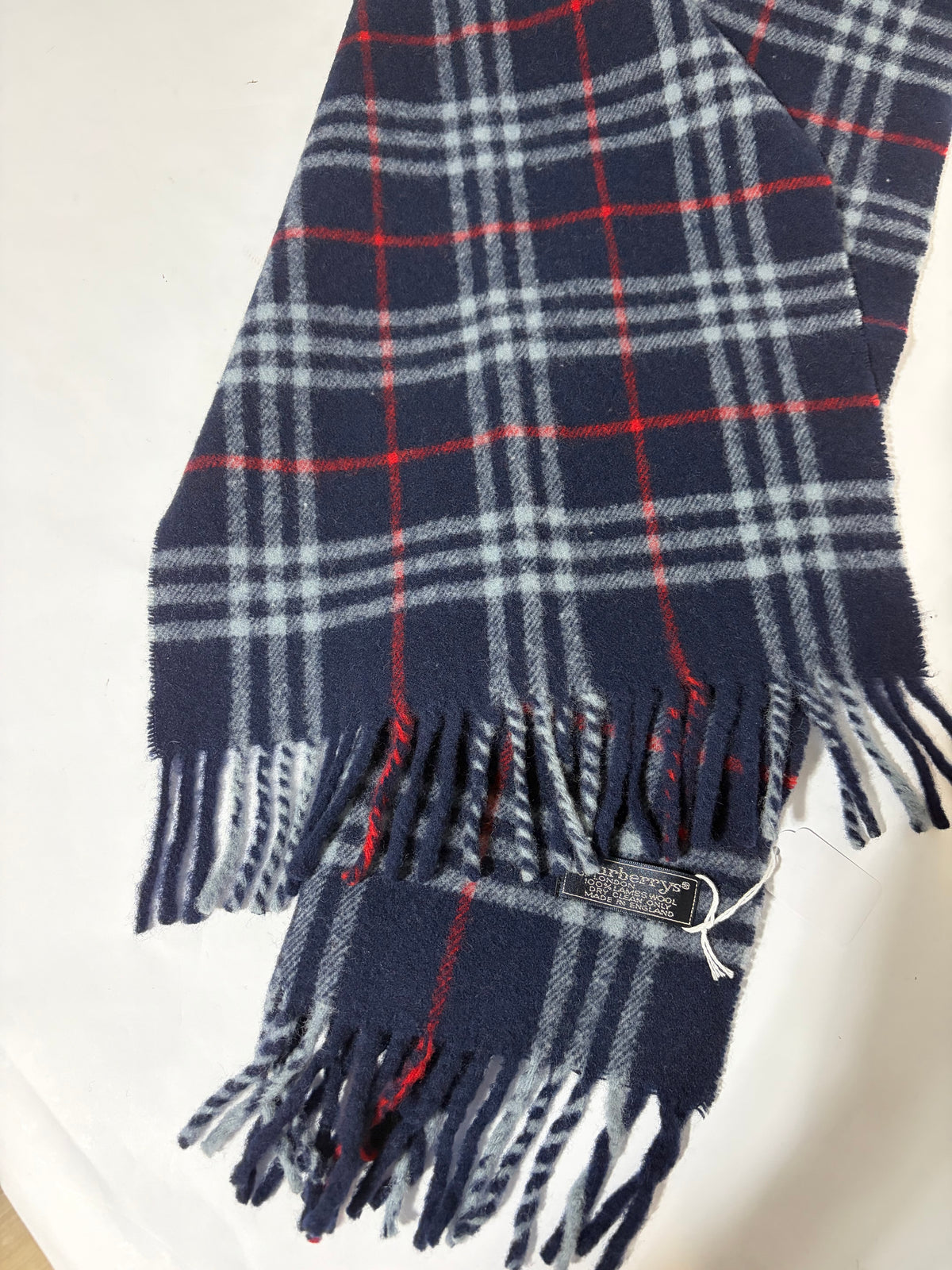 #106 BURBERRY Blue Lambswool Scarf