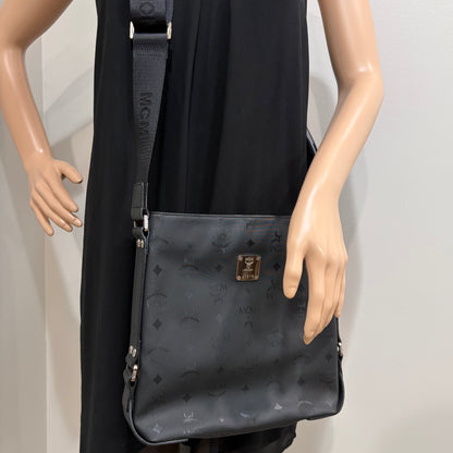 #3208 MCM Unisex Black Messenger Bag