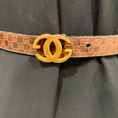 #3232 GUCCI GG Suede Brown Belt