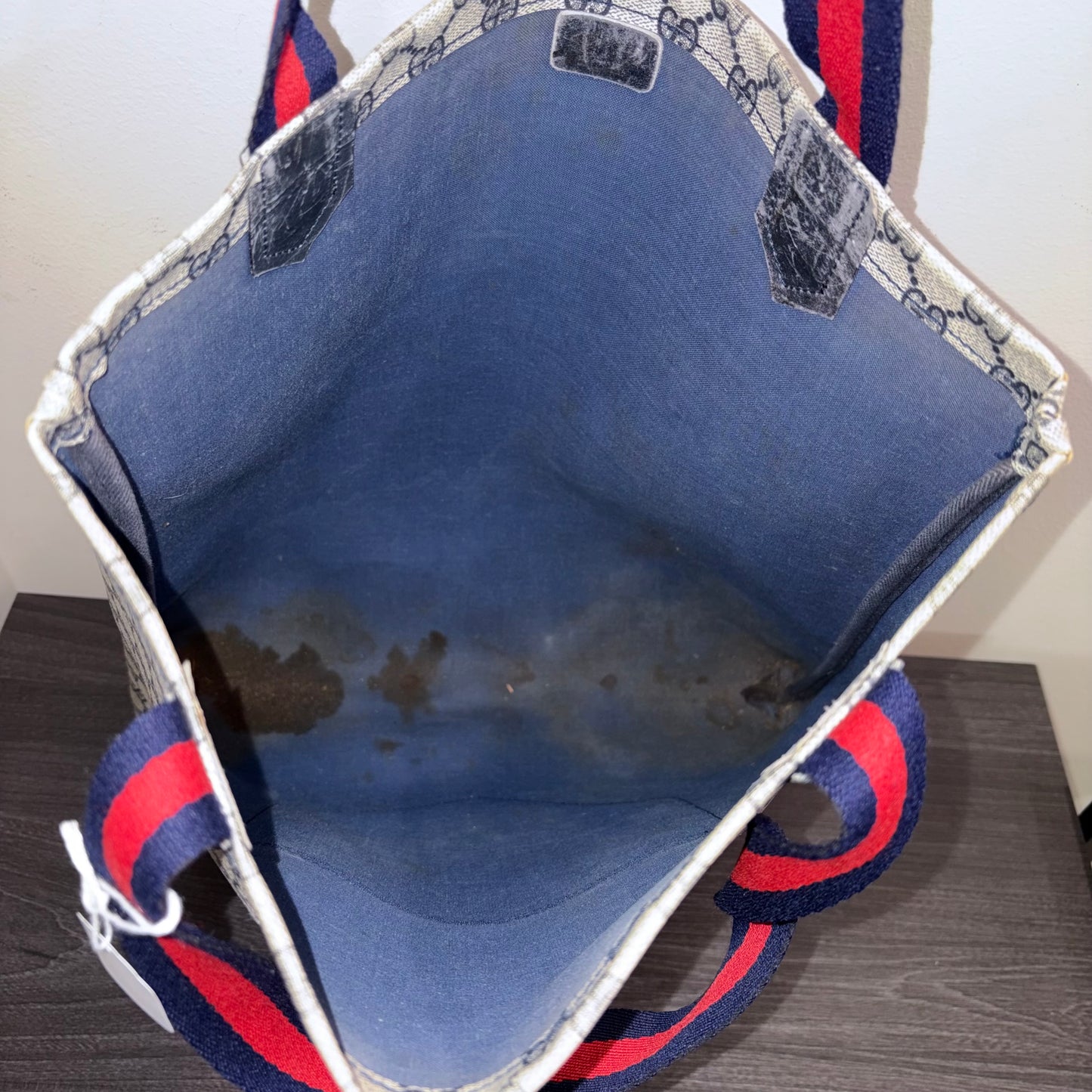 1215-05 GUCCI Large Navy Blue Tote