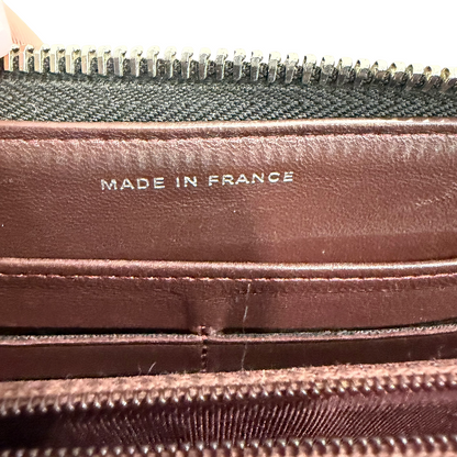 #3236 CHANEL 2018-2019 Black Lambskin Leather Matelasse Zip Wallet