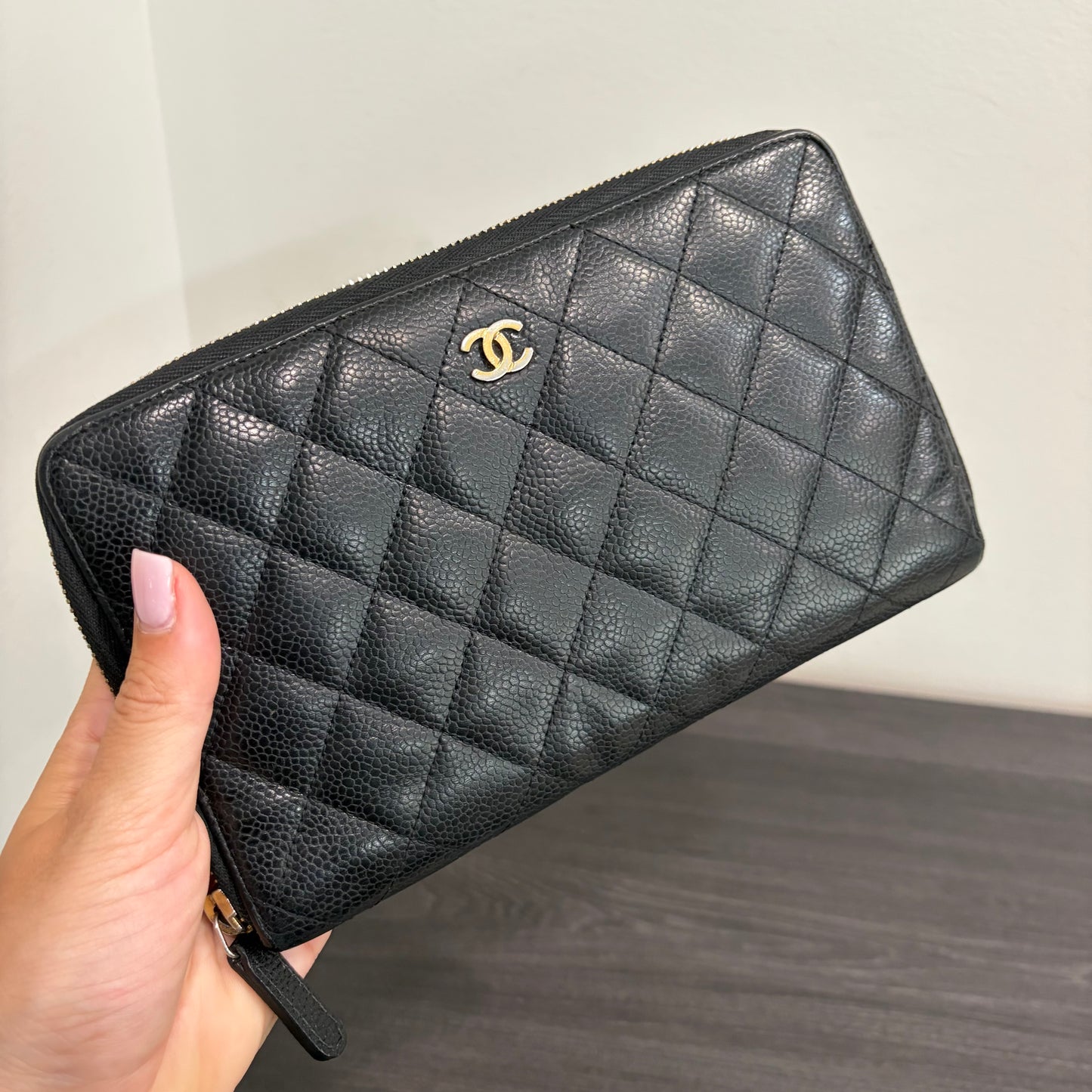 #3235 CHANEL 2014-2015 Black Zip Wallet