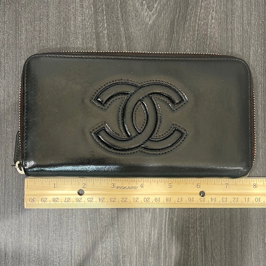 SOLD! CHANEL Leather Zip Wallet