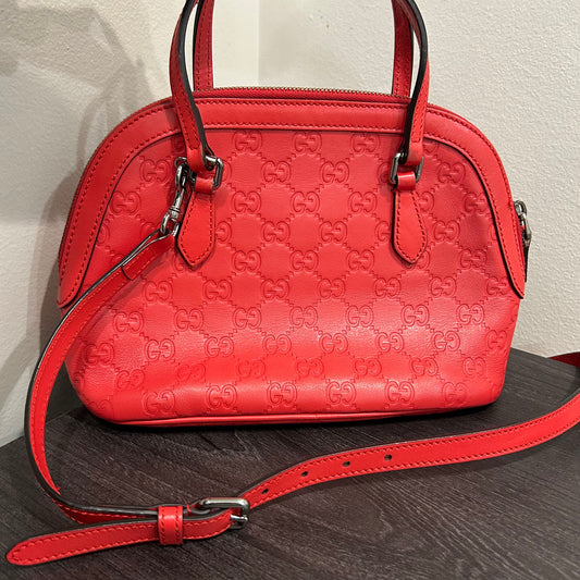 CLEARANCE #835 GUCCI Guccissima Dome Bag (Red)