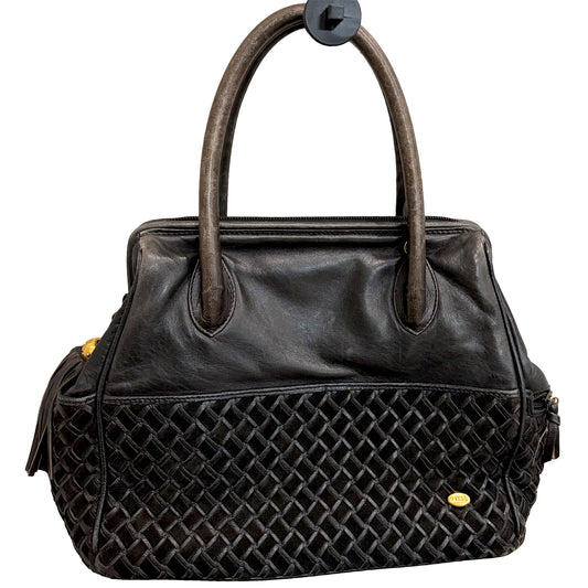8803 BALLY Black Weave Bag