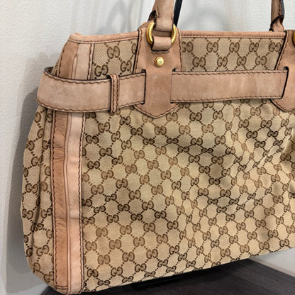 #8230 GUCCI GG Canvas Top Handle Large Bag