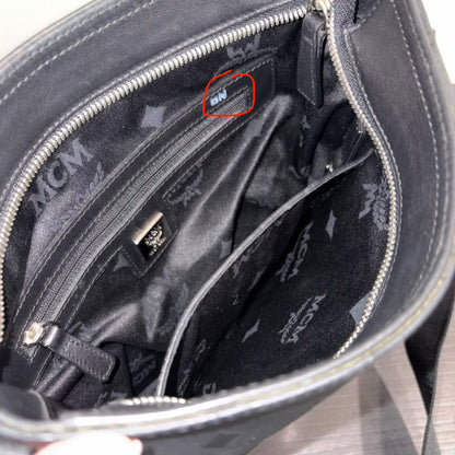 #3208 MCM Unisex Black Messenger Bag