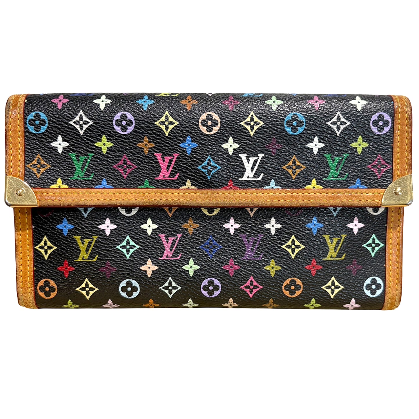 #3217 LOUIS VUITTON x Murakami Black Monogram Porte Tresor International Wallet