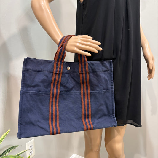 #101 HERMES Blue/Orange Tote