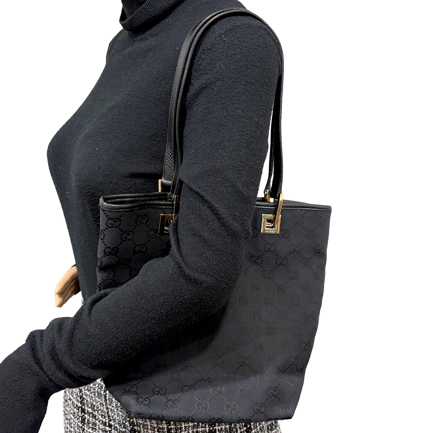 8861 GUCCI Black Canvas Eclipse Tote