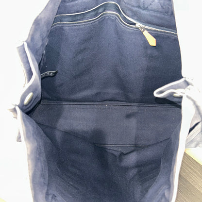 1013 HERMÈS Toile Fourre-Tout MM Tote Blue