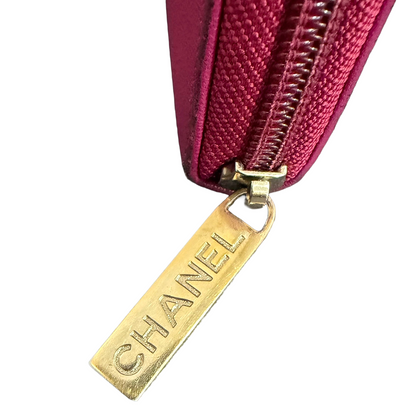 #1714 CHANEL Timeless CC Pink Lambskin Zip Wallet