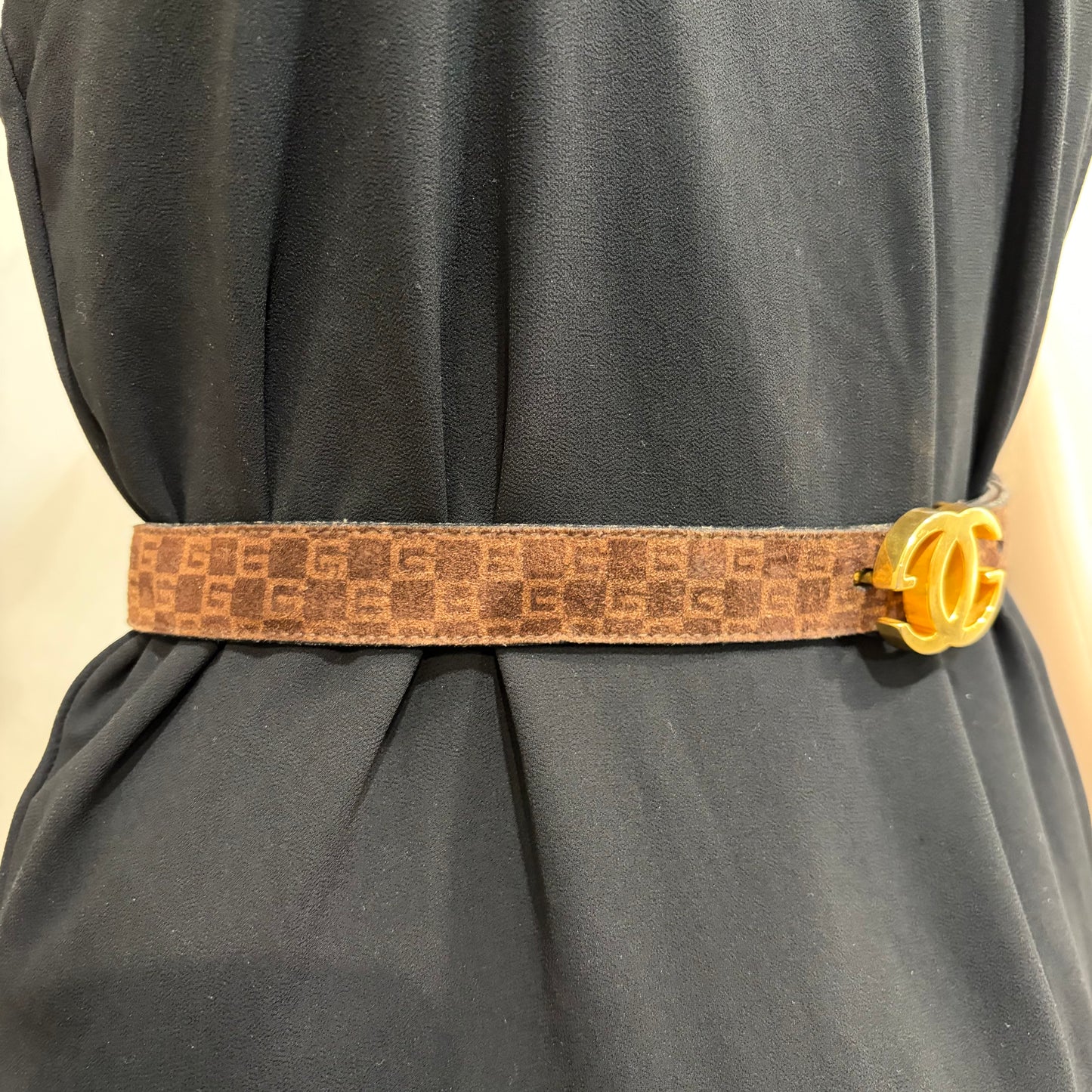 #3232 GUCCI GG Suede Brown Belt