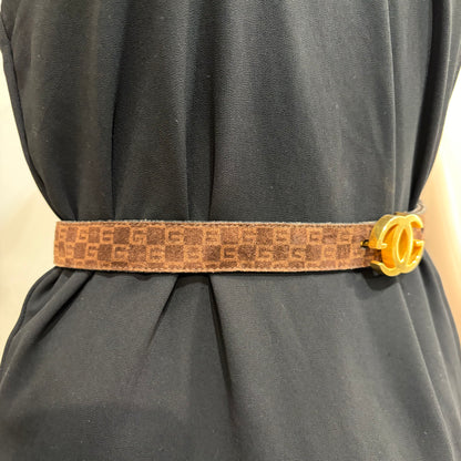 #3232 GUCCI GG Suede Brown Belt