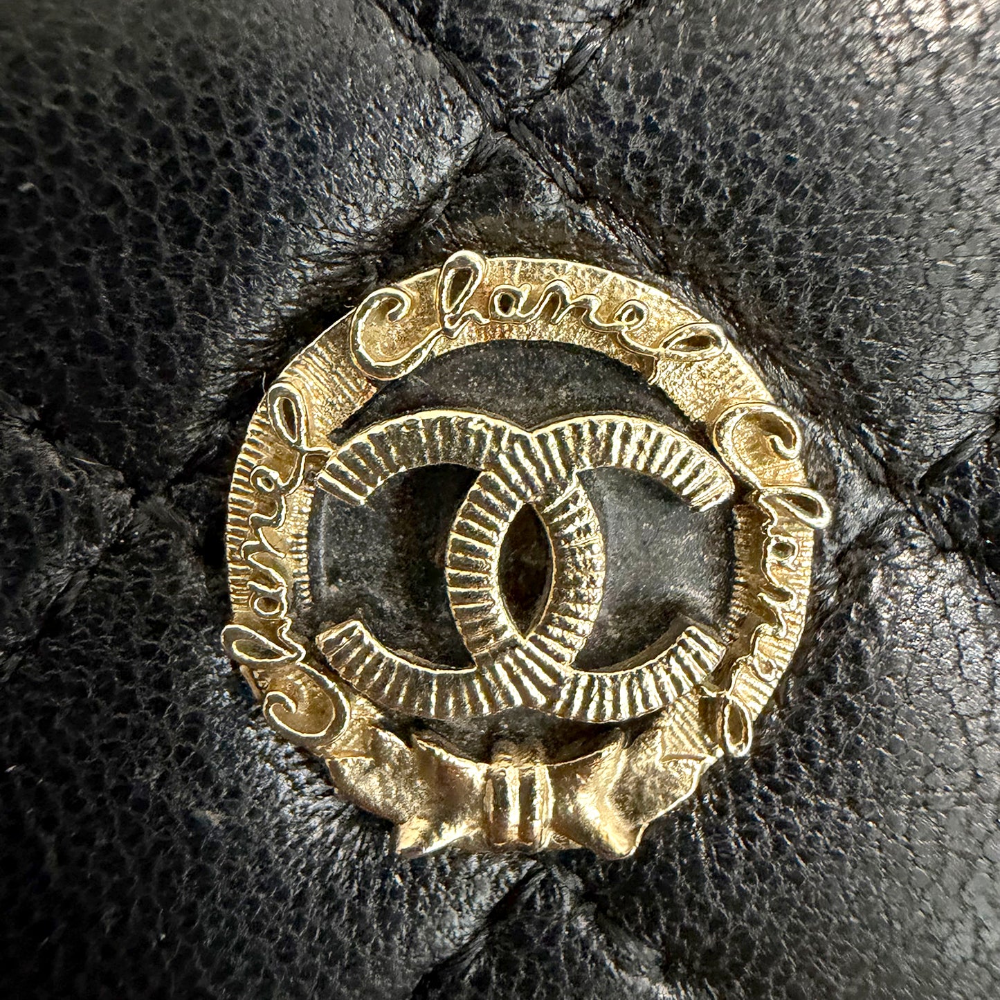 #3229 CHANEL Timeless Medallion Coco Mark Logo Lambskin Micro Quilt Wallet