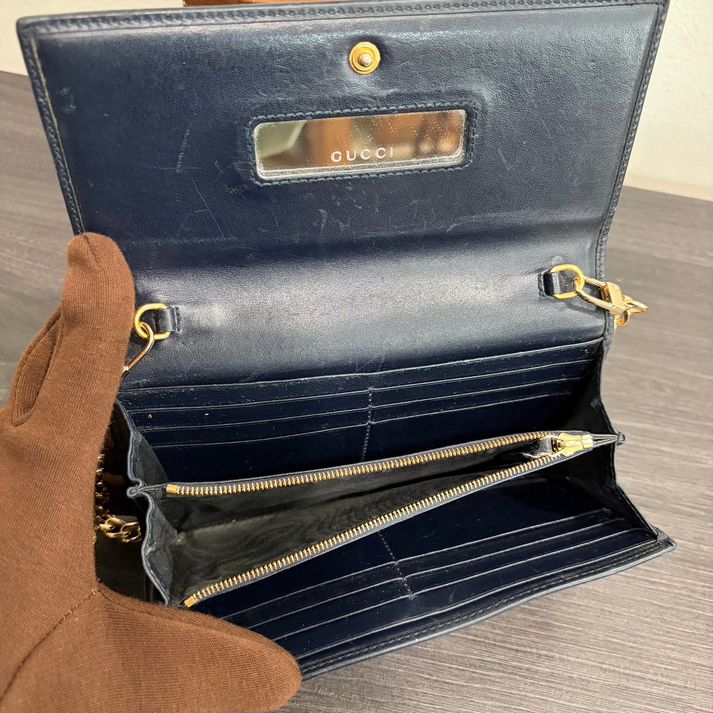 8851 GUCCI Canvas Horsebit Wallet