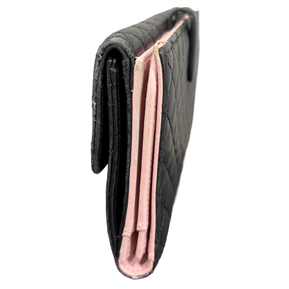 #3229 CHANEL Timeless Medallion Coco Mark Logo Lambskin Micro Quilt Wallet