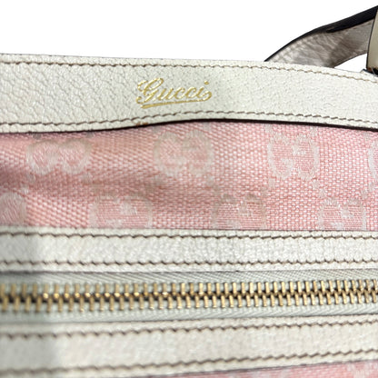 #1128 GUCCI GG Pink Canvas Abbey Pocket Shoulder Tote