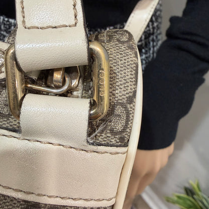 #8203 GUCCI Brown Canvas Crossbody