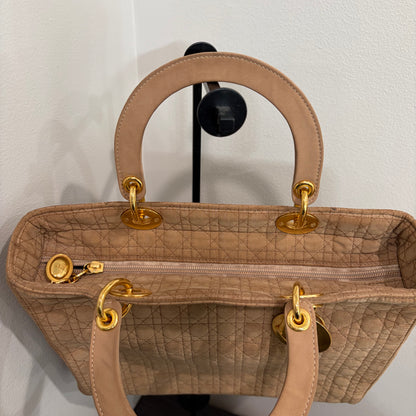 #1128 Vintage Lady Dior Brown Cannage Quilt Nylon