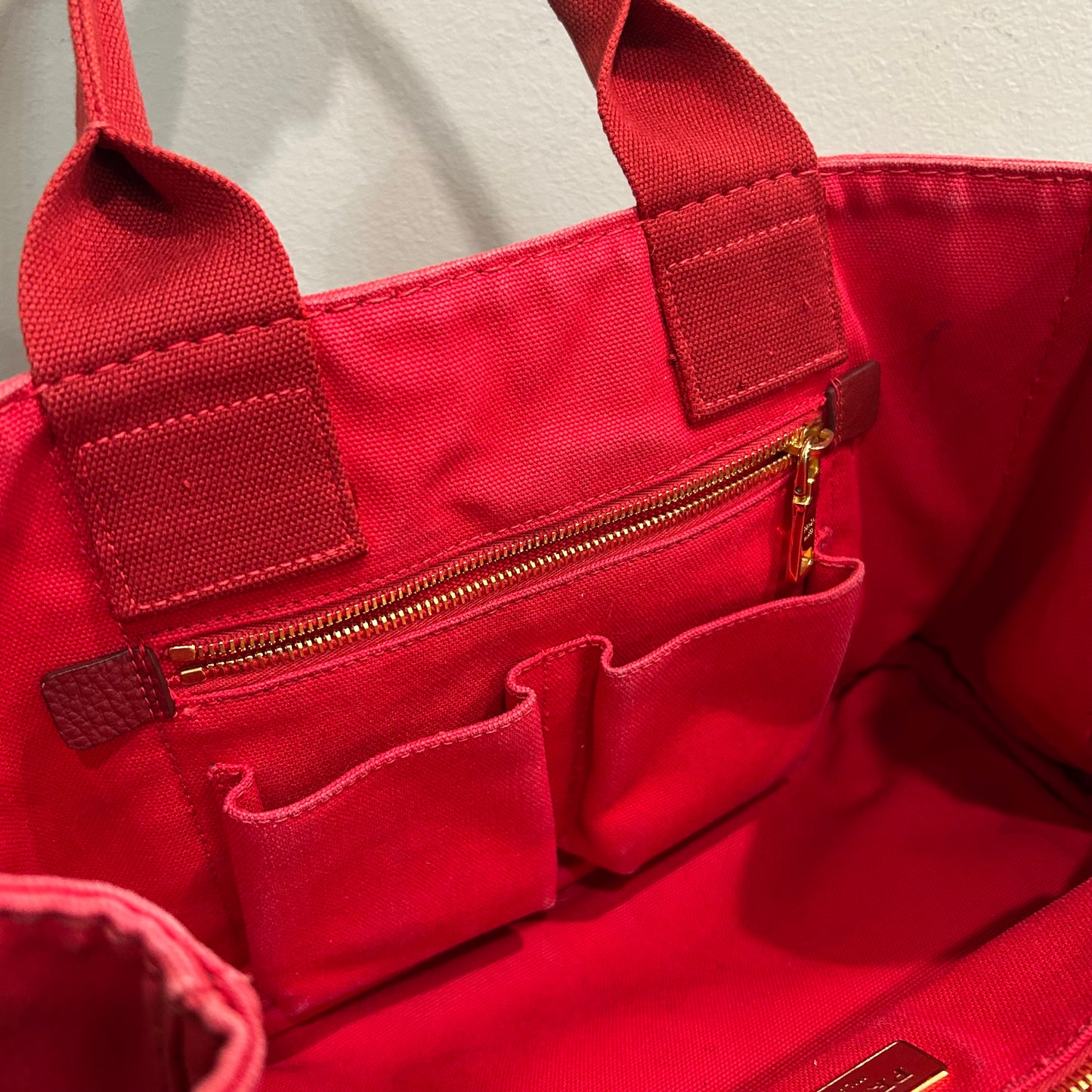 CLEARANCE #836 PRADA Canapa Large Tote (Red)