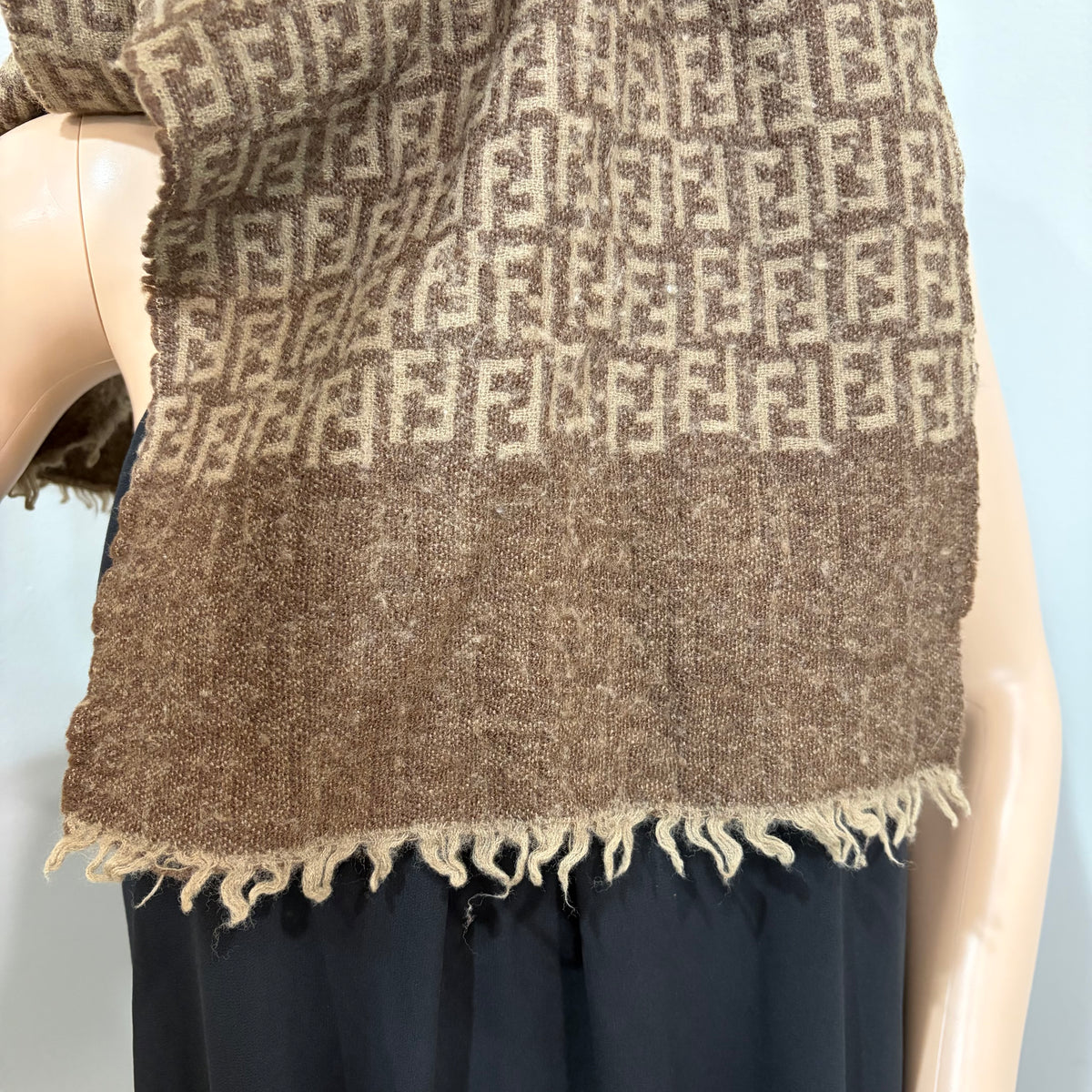 FENDI Zucca Brown Wool Scarf(Oct 31)