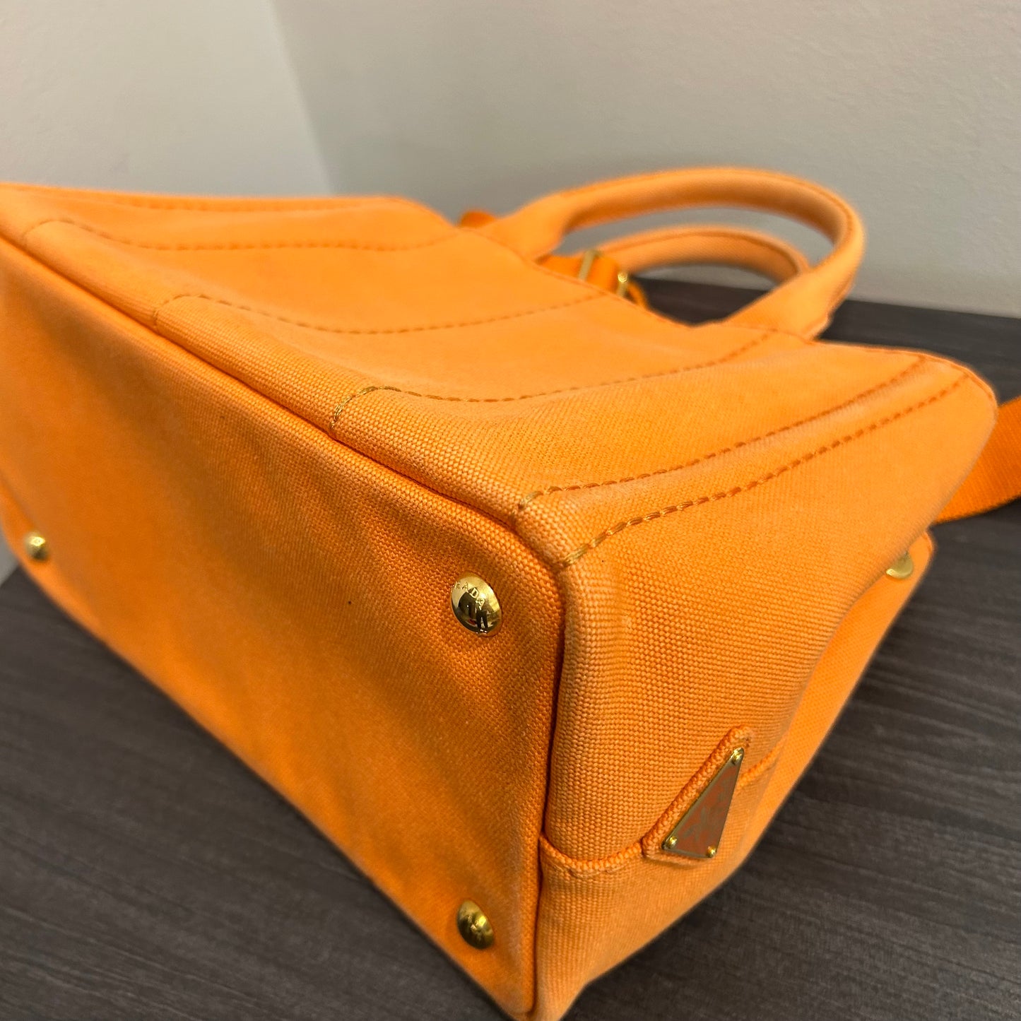 CLEARANCE #837 PRADA Canapa Tote (Orange)