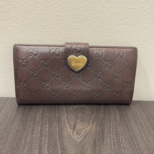 SOLD! Gucci GG Dark Brown Leather Wallet