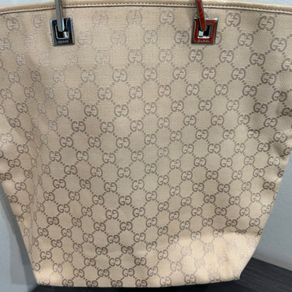 1064 GUCCI Canvas Bucket Tote