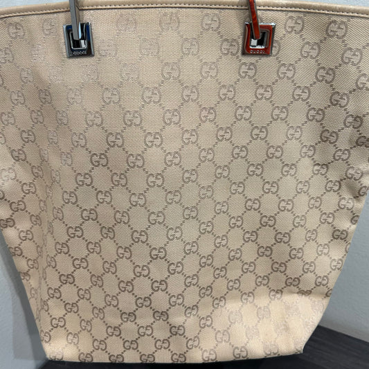1064 GUCCI Canvas Bucket Tote