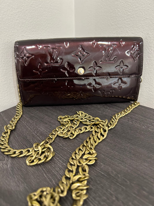 SOLD! Louis Vuitton Monogram Vernis Wallet on Chain