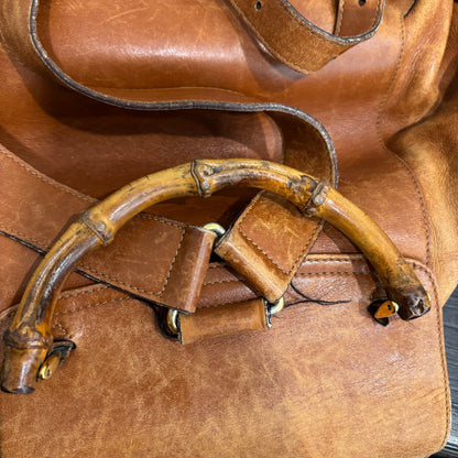 8876 GUCCI Double Pocket Brown Backpack