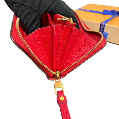 #8219 LOUIS VUITTON Red Empreinte Zip Wallet MSRP $1,170