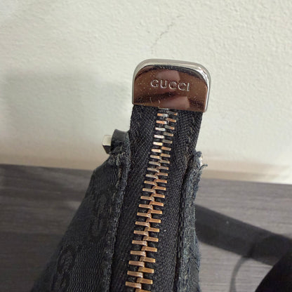 #3231 GUCCI Black Canvas Shoulder Bag