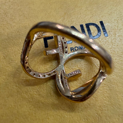 #1121 FENDI Gold-plated F is Fendi Ring Size 7
