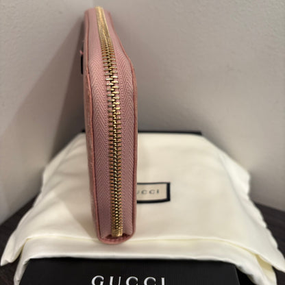 #1101-18 GUCCI Pink Guccissima Zip Wallet