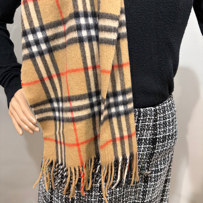 #8222 Vintage BURBERRYS Archive Beige 100% Cashmere Scarf Stole