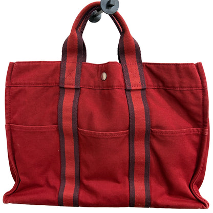 #8253 HERMÈS Toile Fourre-Tout MM Tote