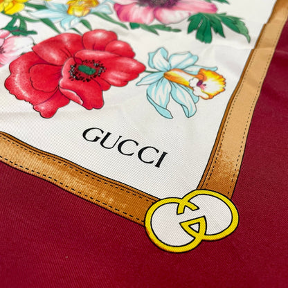 SOLD! Gucci Muffler Flora Silk Scarf