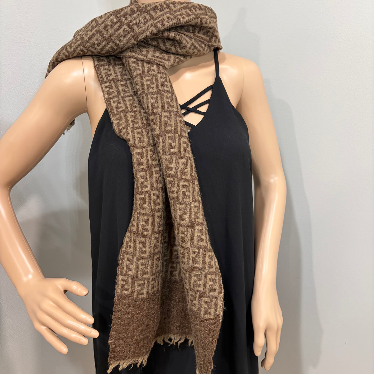 FENDI Zucca Brown Wool Scarf(Oct 31)