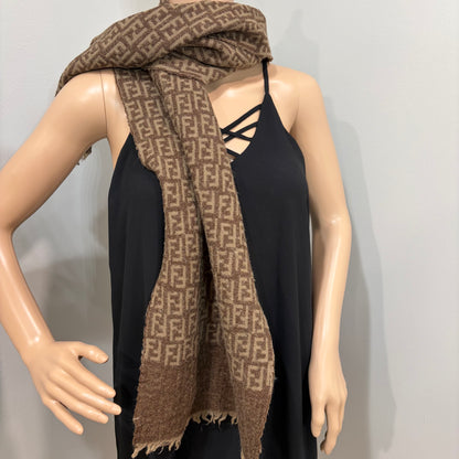 FENDI Zucca Brown Wool Scarf(Oct 31)