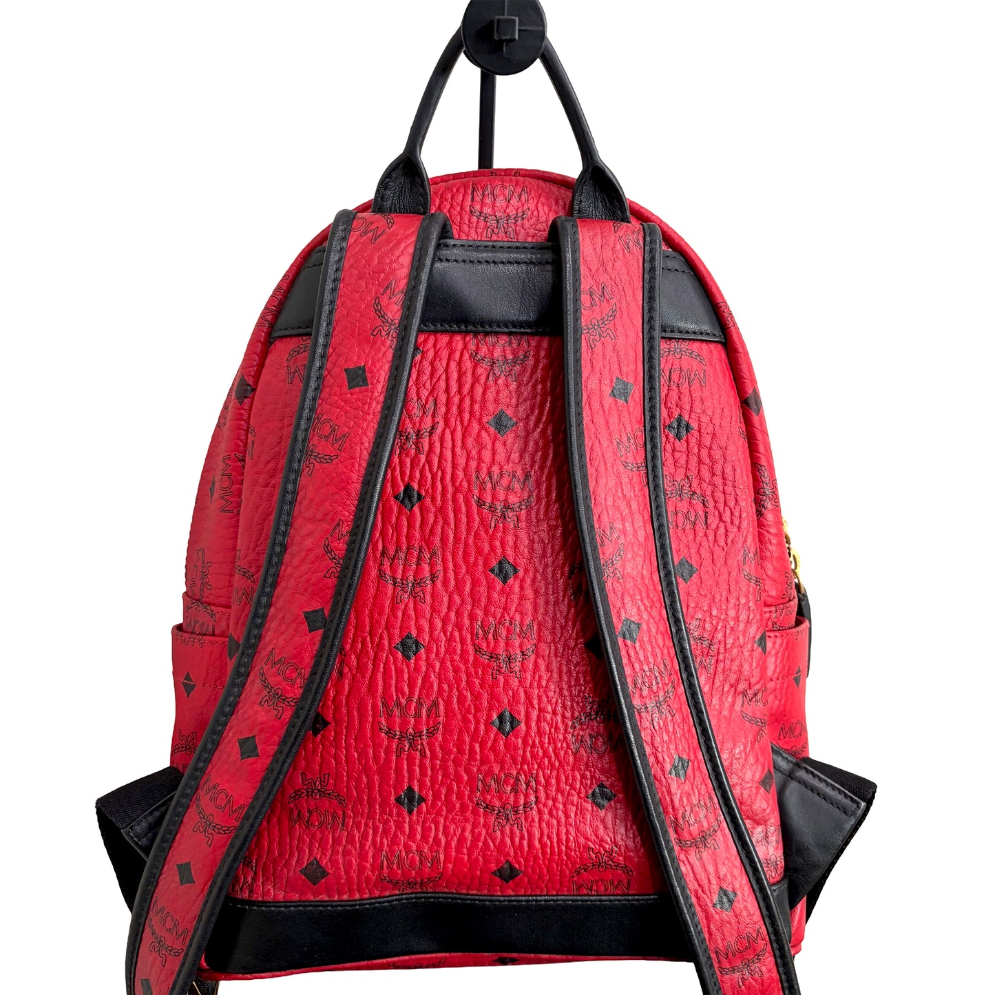 #9105 MCM Red Hermosa Backpack MSRP $1280