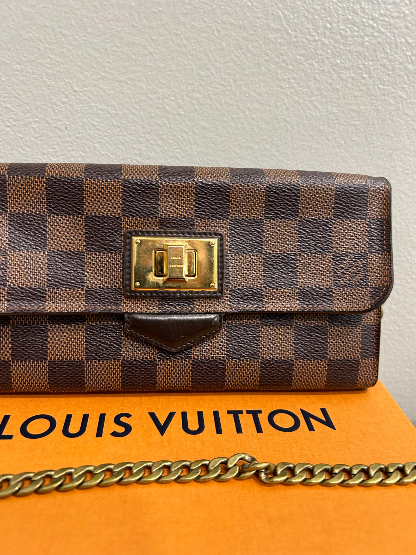 SOLD! Louis Vuitton Damier Wallet on Chain