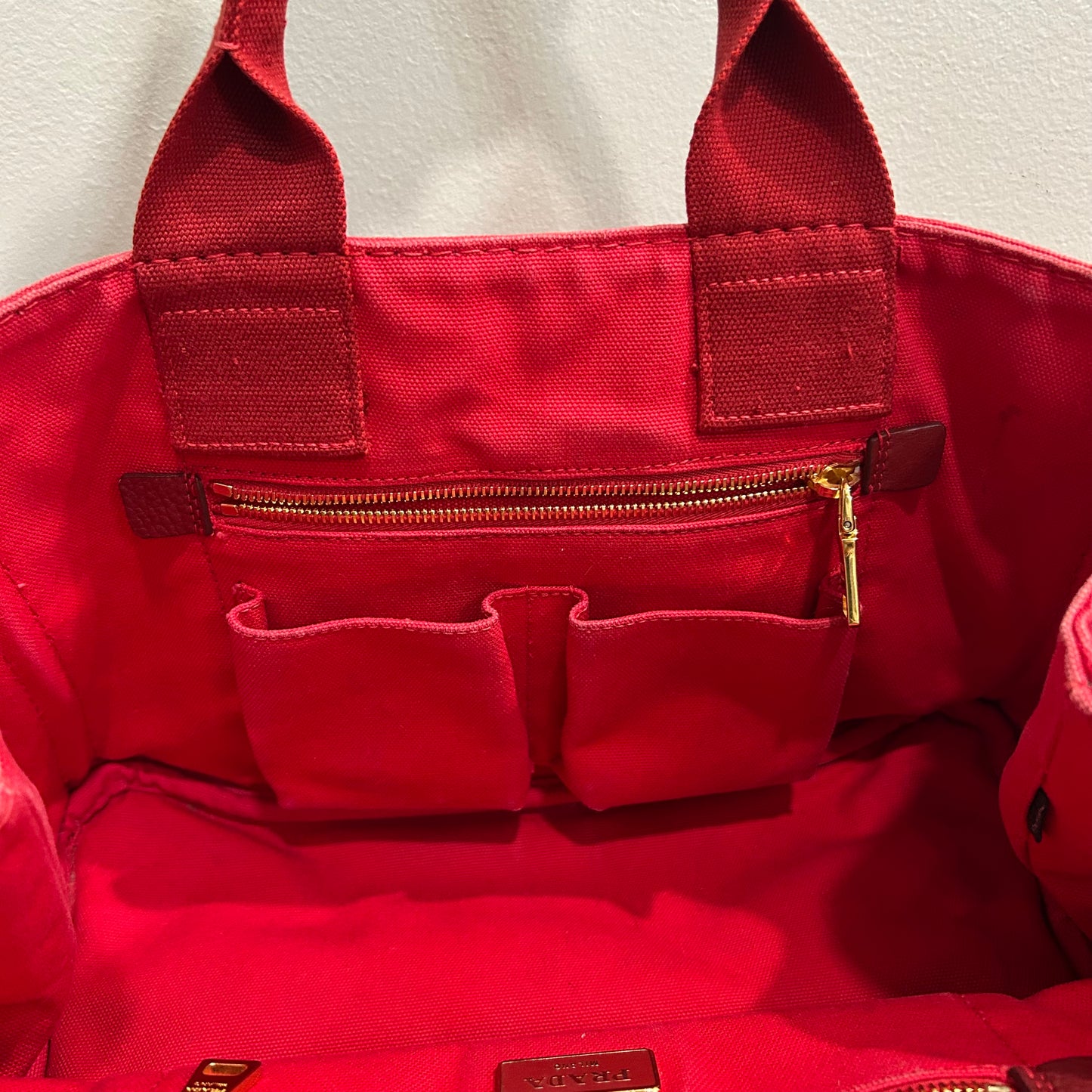 CLEARANCE #836 PRADA Canapa Large Tote (Red)
